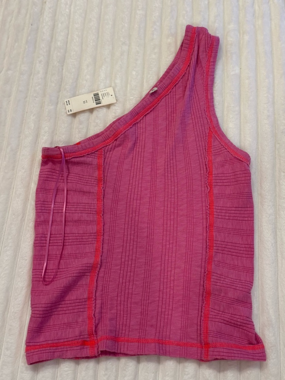 NWT Pilcro One Shoulder Tank Pink